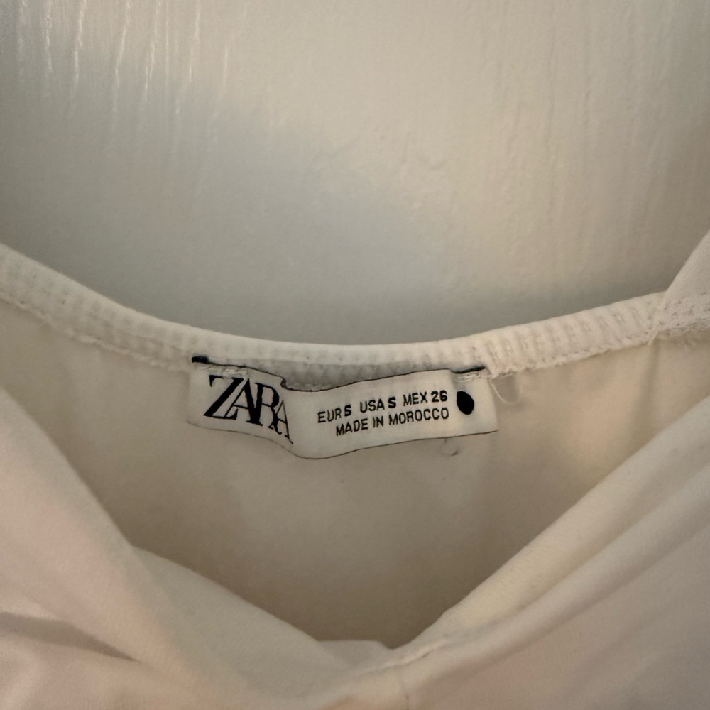 Zara White bodysuit with Ruched Front - Picture 2 of 3